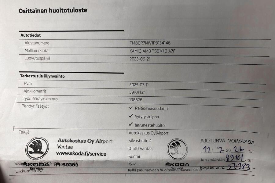 Skoda Kamiq vaihtoauto