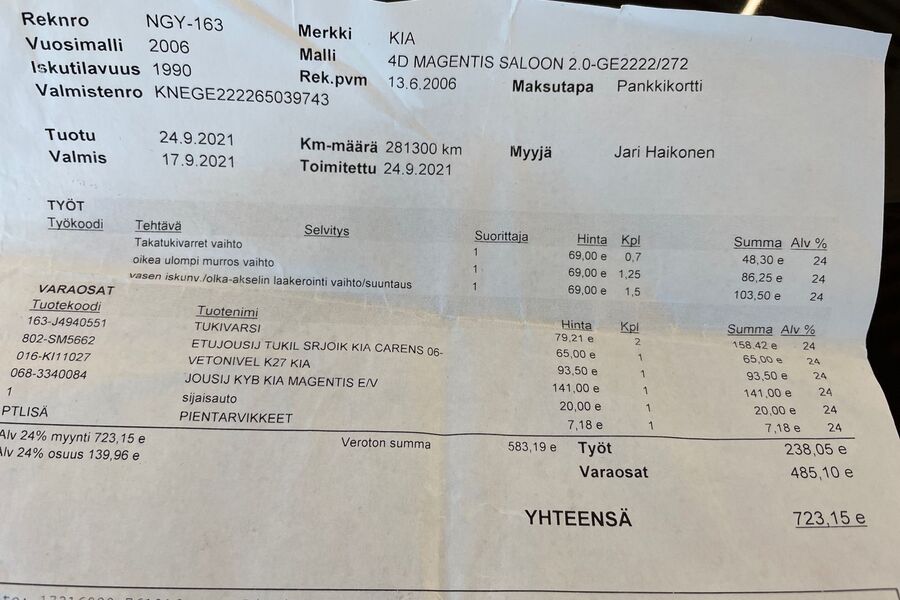 Kia Magentis vaihtoauto