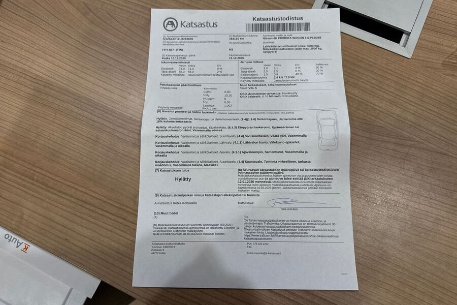 Nissan Primera vaihtoauto