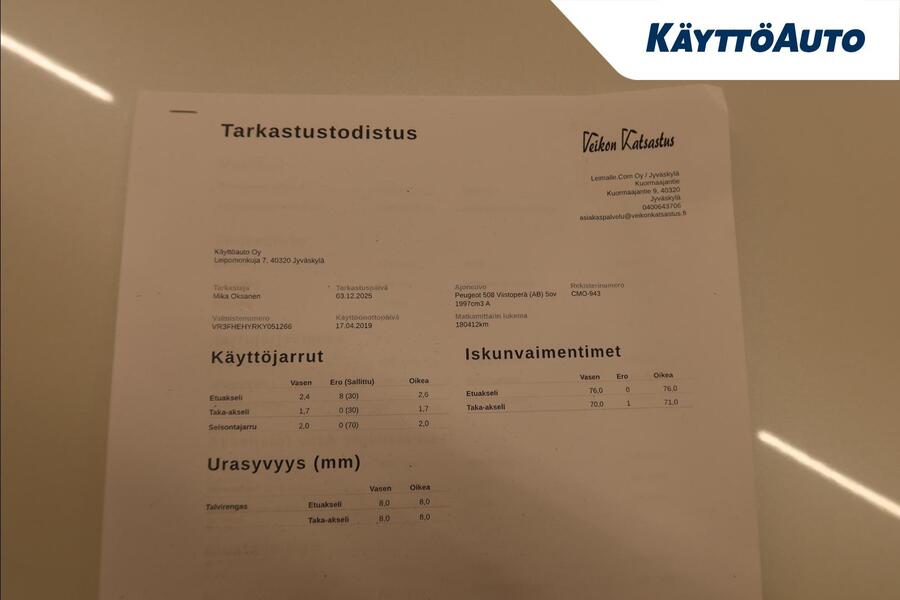 Peugeot 508 vaihtoauto