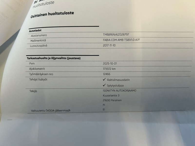 Skoda Fabia vaihtoauto