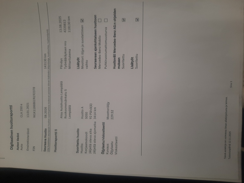 Mercedes-Benz CLA-sarja vaihtoauto