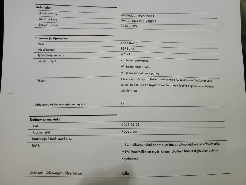 Volkswagen Golf vaihtoauto