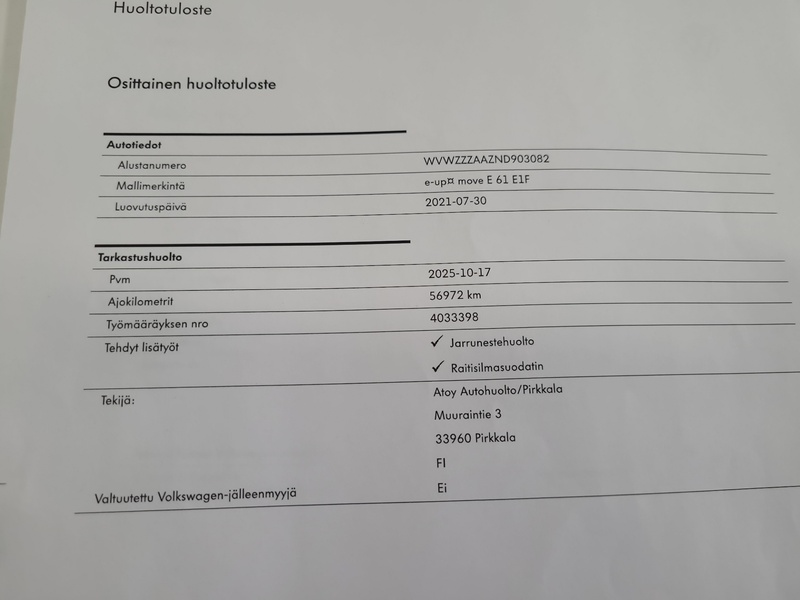 Volkswagen up! vaihtoauto