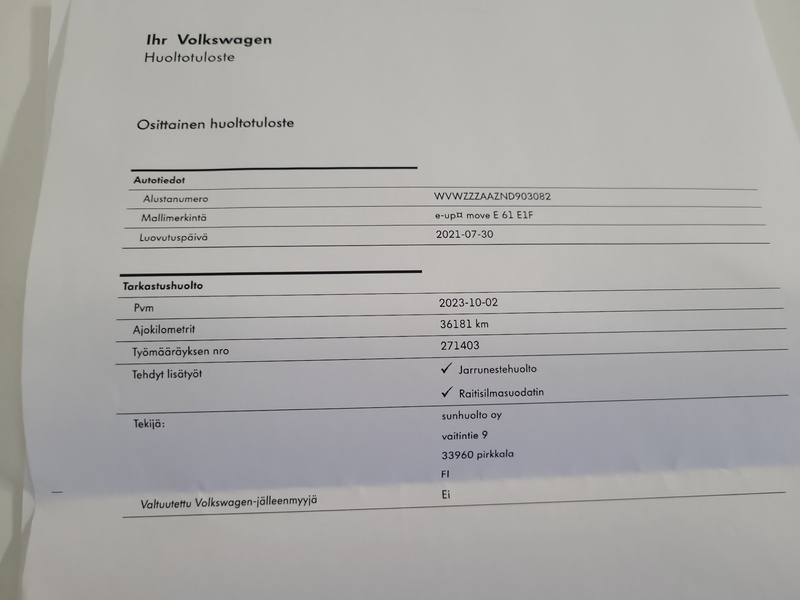 Volkswagen up! vaihtoauto