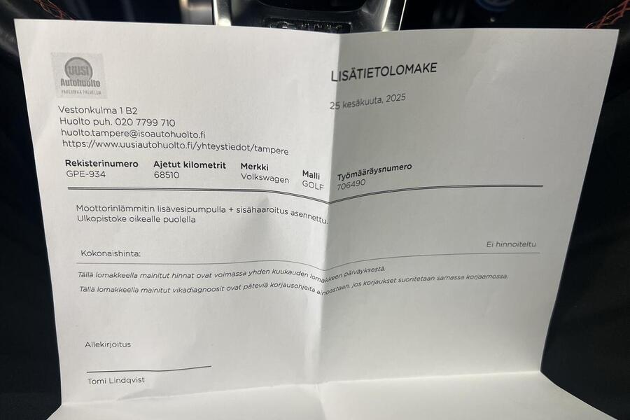 Volkswagen Golf vaihtoauto