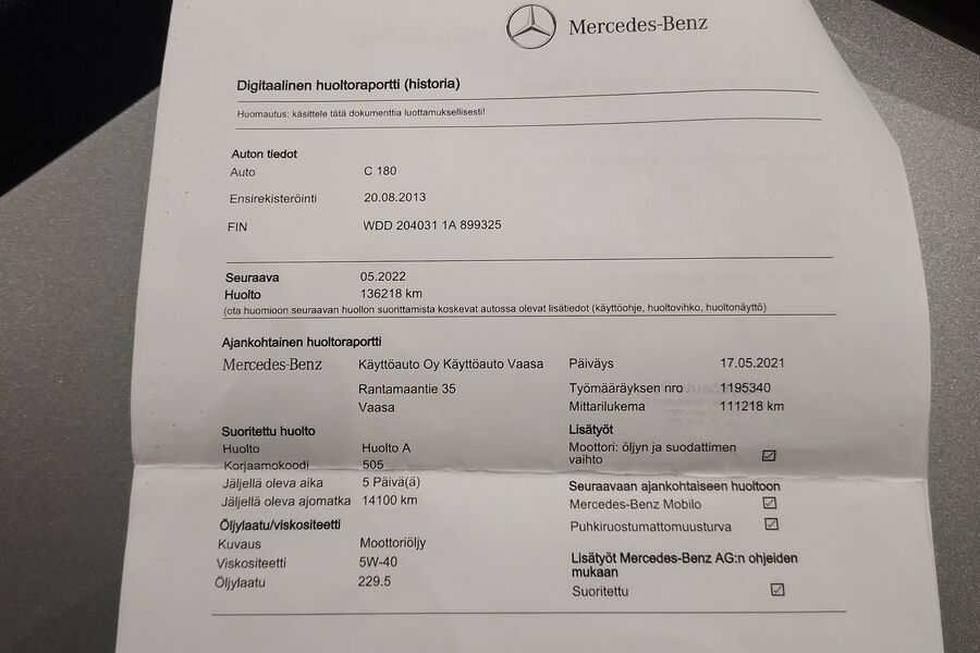 Mercedes-Benz C vaihtoauto