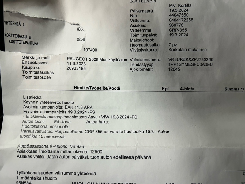 Peugeot e-2008 vaihtoauto