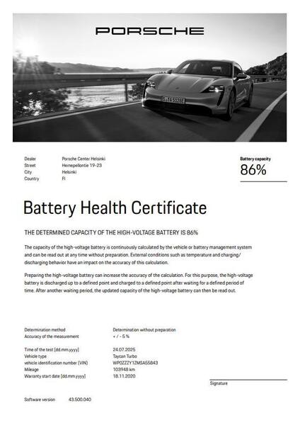 Porsche Taycan vaihtoauto