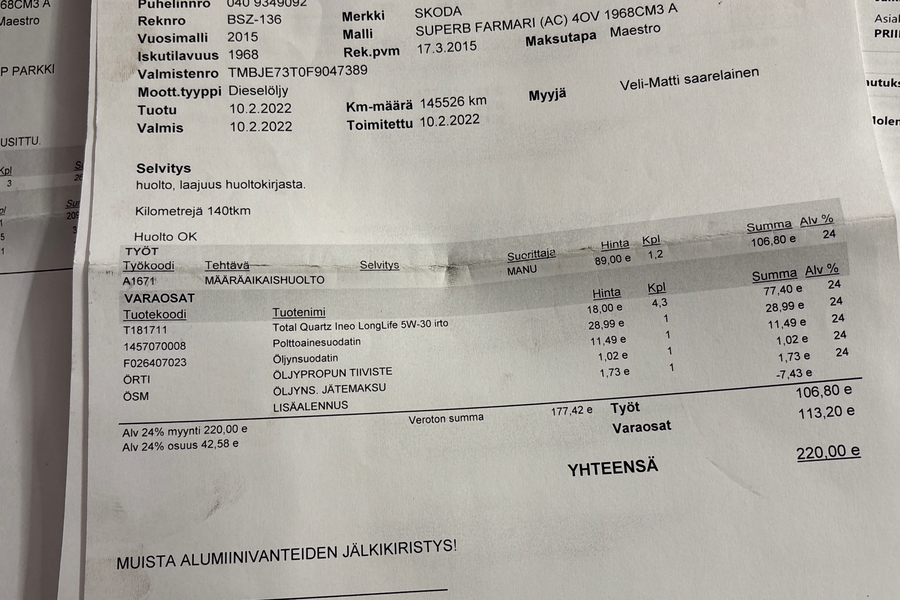 Skoda Superb vaihtoauto