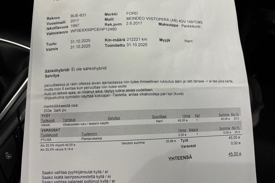 Ford Mondeo vaihtoauto