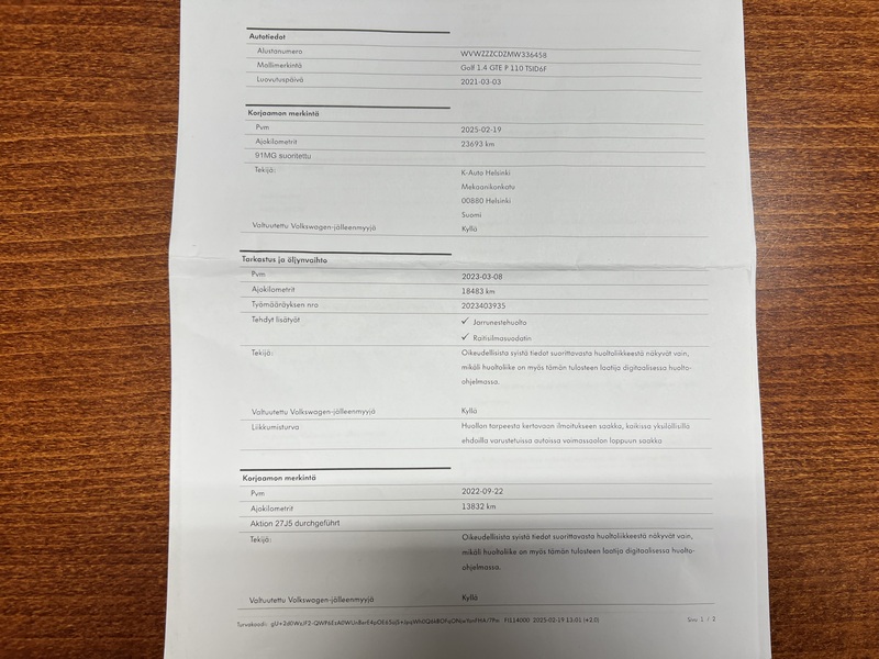 Volkswagen Golf vaihtoauto