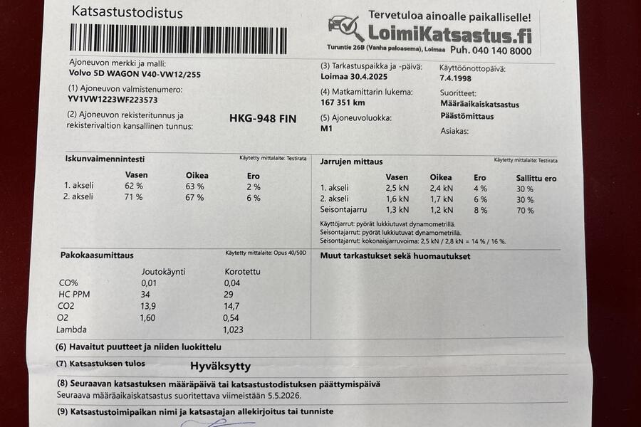 Volvo V40 vaihtoauto