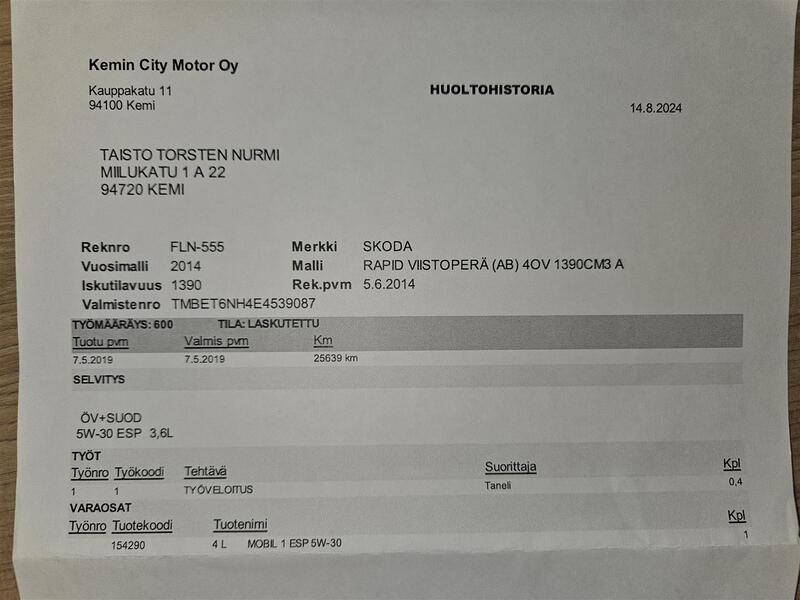 Skoda Rapid vaihtoauto