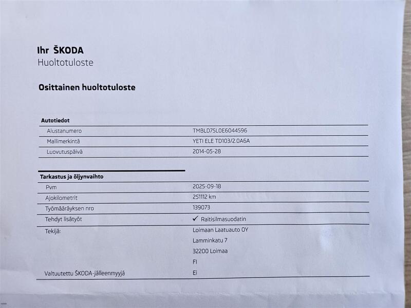 Skoda Yeti vaihtoauto