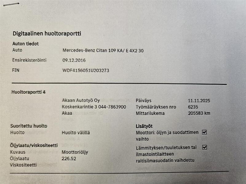 Mercedes-Benz Citan vaihtoauto