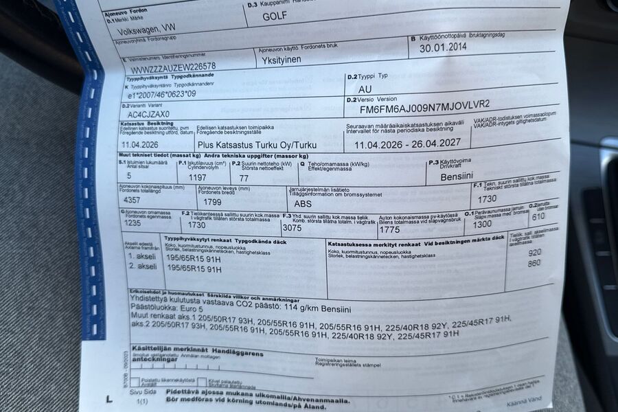 Volkswagen Golf vaihtoauto