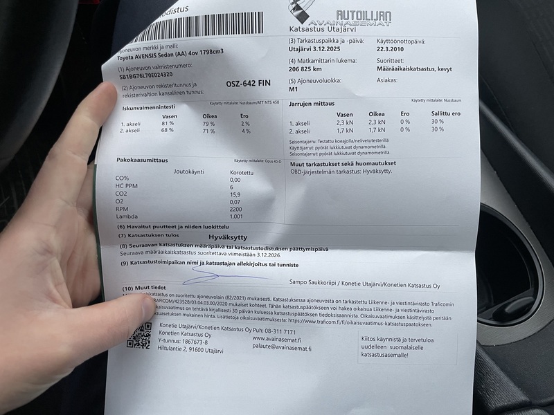 Toyota Avensis vaihtoauto