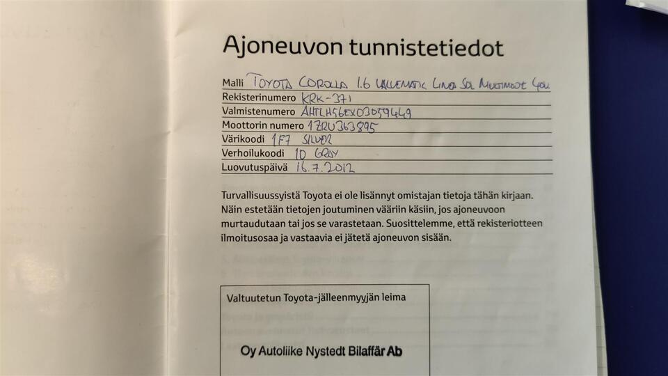 Toyota Corolla vaihtoauto