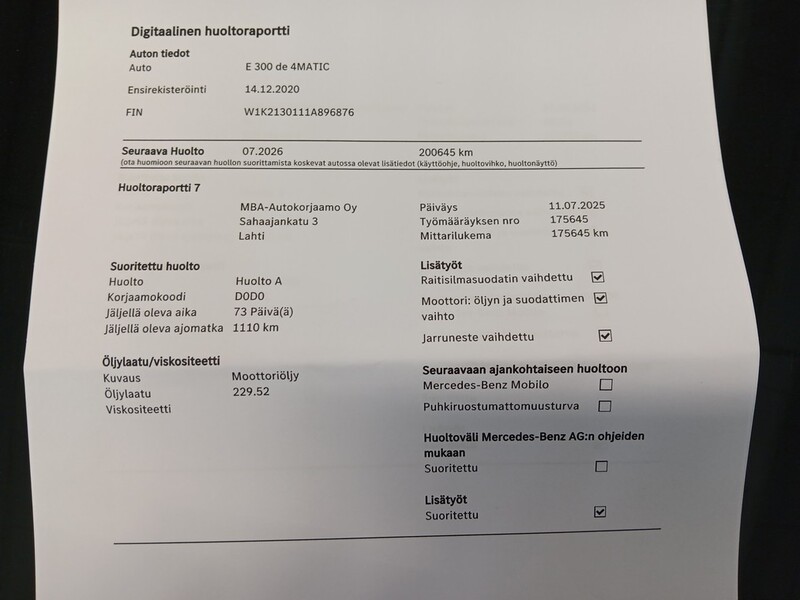 Mercedes-Benz E vaihtoauto