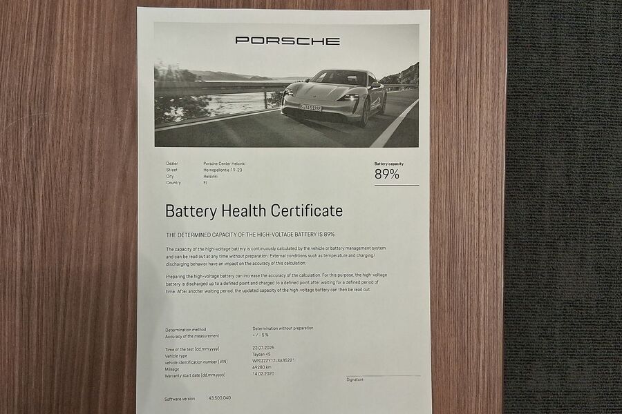 Porsche Taycan vaihtoauto