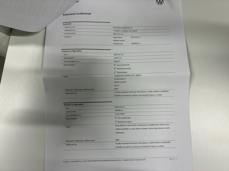 Volkswagen T-Cross vaihtoauto