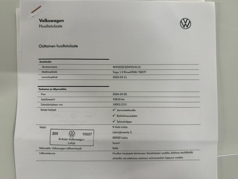 Volkswagen Taigo vaihtoauto