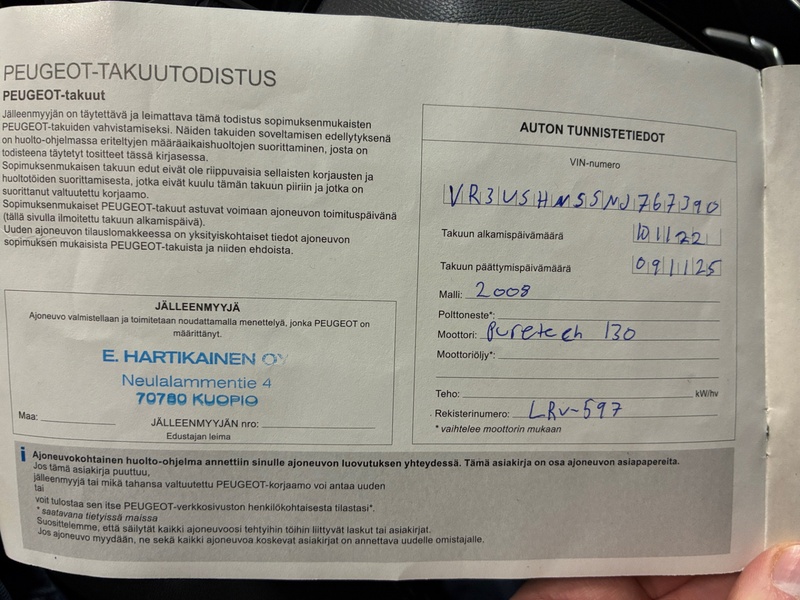 Peugeot 2008 vaihtoauto