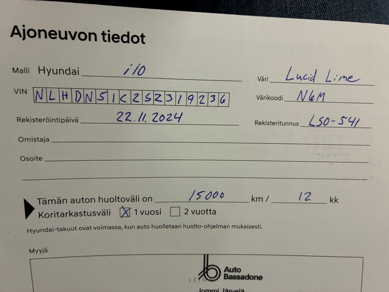 Hyundai i10 vaihtoauto