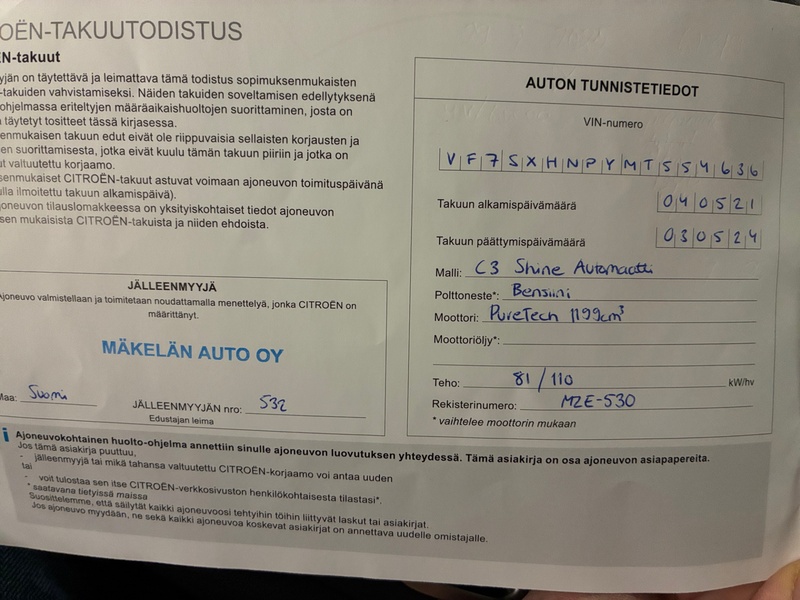 Citroën C3 vaihtoauto