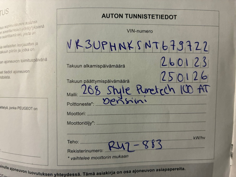 Peugeot 208 vaihtoauto