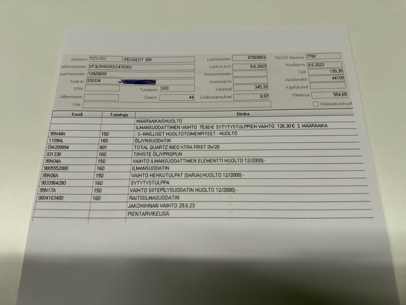 Peugeot 308 vaihtoauto