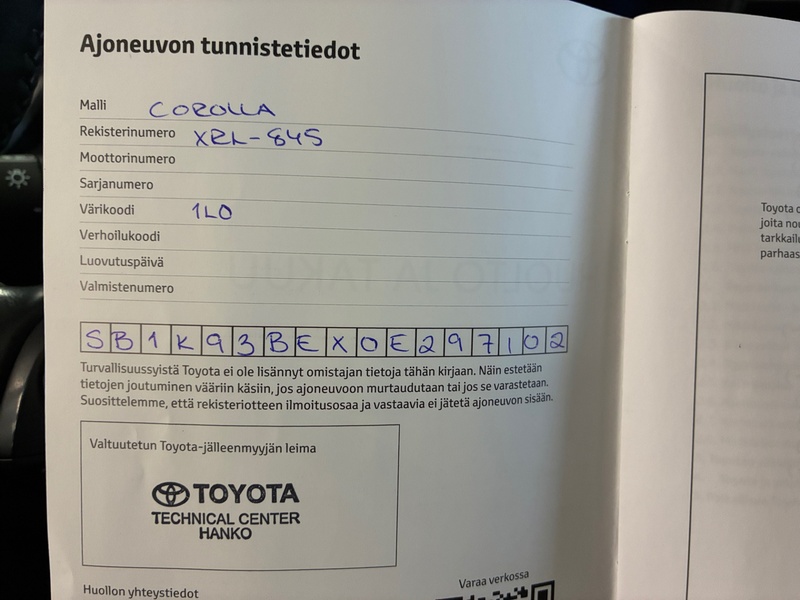 Toyota Corolla vaihtoauto